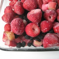 dish of frozen fruit