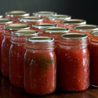 jars of home canned salsa