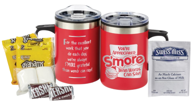 Mug featuring "Youre appreciated smore than words can say" text.