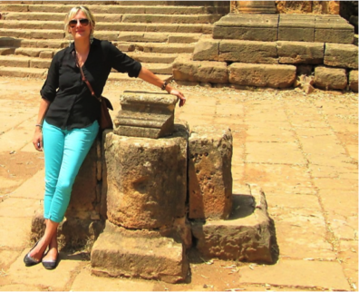 Michelle Mann at a ruins.