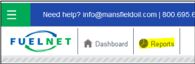 Comdata Reconciliation Report selection
