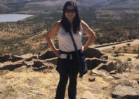 student at ruins in Mexico