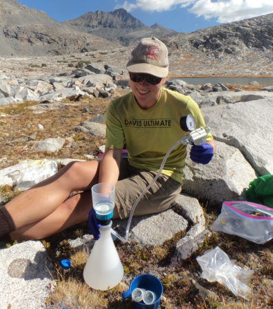 Researcher collects water samples at Kings Canyon National Park