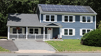 House with solar panelled roof
