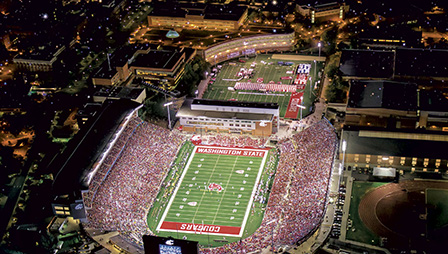 Aerial photo of Martin Stadium.