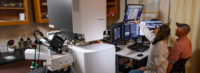 microscope in lab