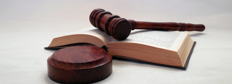 court gavel and book