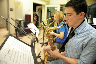 Saxophone players.