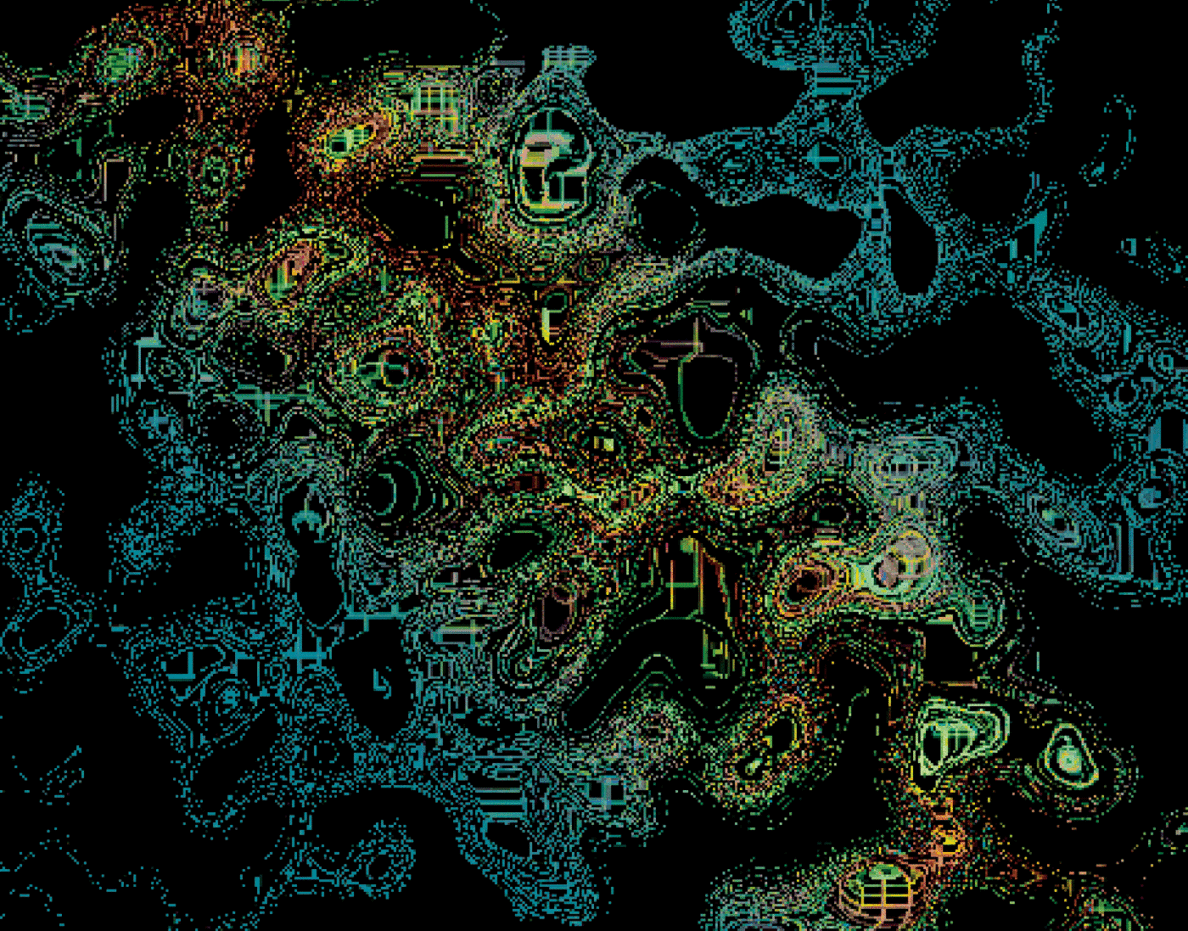 colorful representation of microbes.