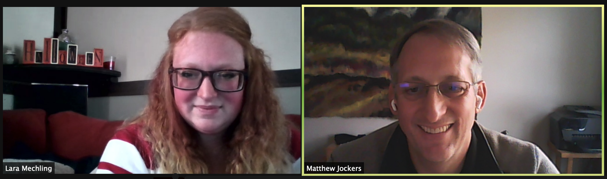 Lara Mechling and Matthew Jockers.