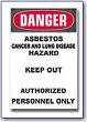 Asbestos caution sign Asbestos caution sign