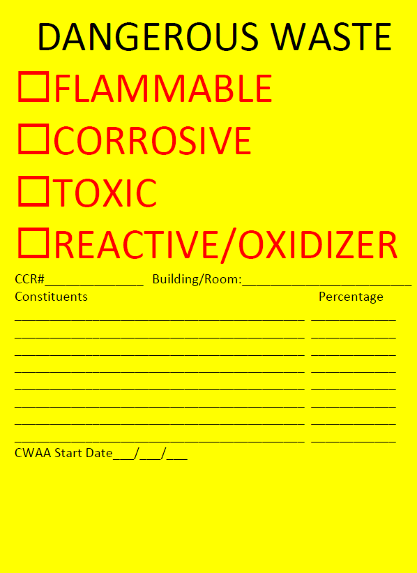 Chemical Waste | Environmental Health &amp; Safety | Washington State ...