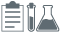 clipboard, test tube, beaker
