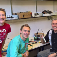 WSU device assembly team: Sasha Richey, Ian Laursen, Kirk Reinkens and Arda Gozen.