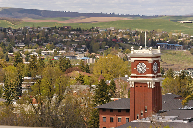 Image of Pullman, Washington, from the WSU Pullman campus.