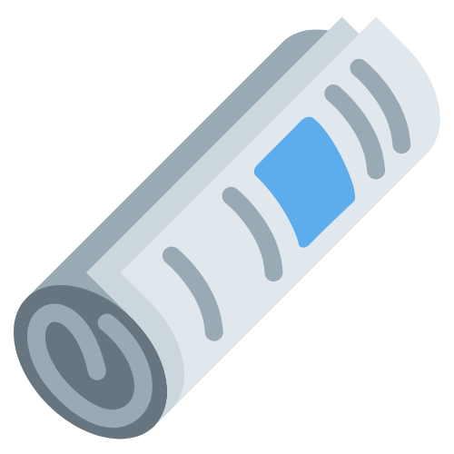 Graphic depicting a rolled newspaper.