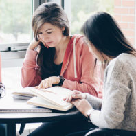students studying together at a table