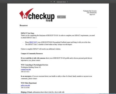 screenshot of the eCHECKUP sign-in webpage