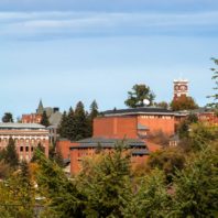 photo of WSU Pullman campus with buildings and trees