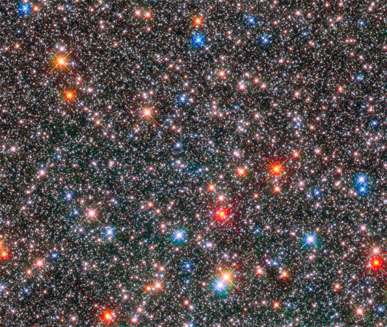 A Hubble telescope photo of stars in the Milky Way's galactic bulge