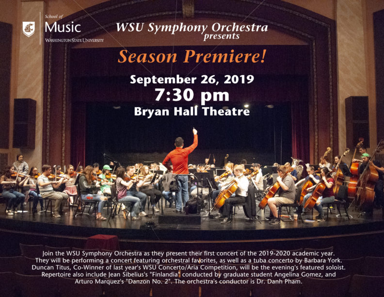 WSU Symphony Orchestra September 26 2019 Poster