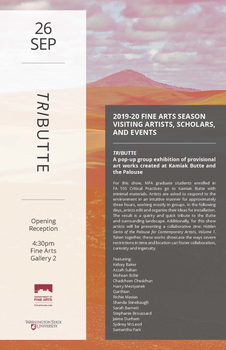 Fine Arts season visiting artists , scholars and events Tributte flyer