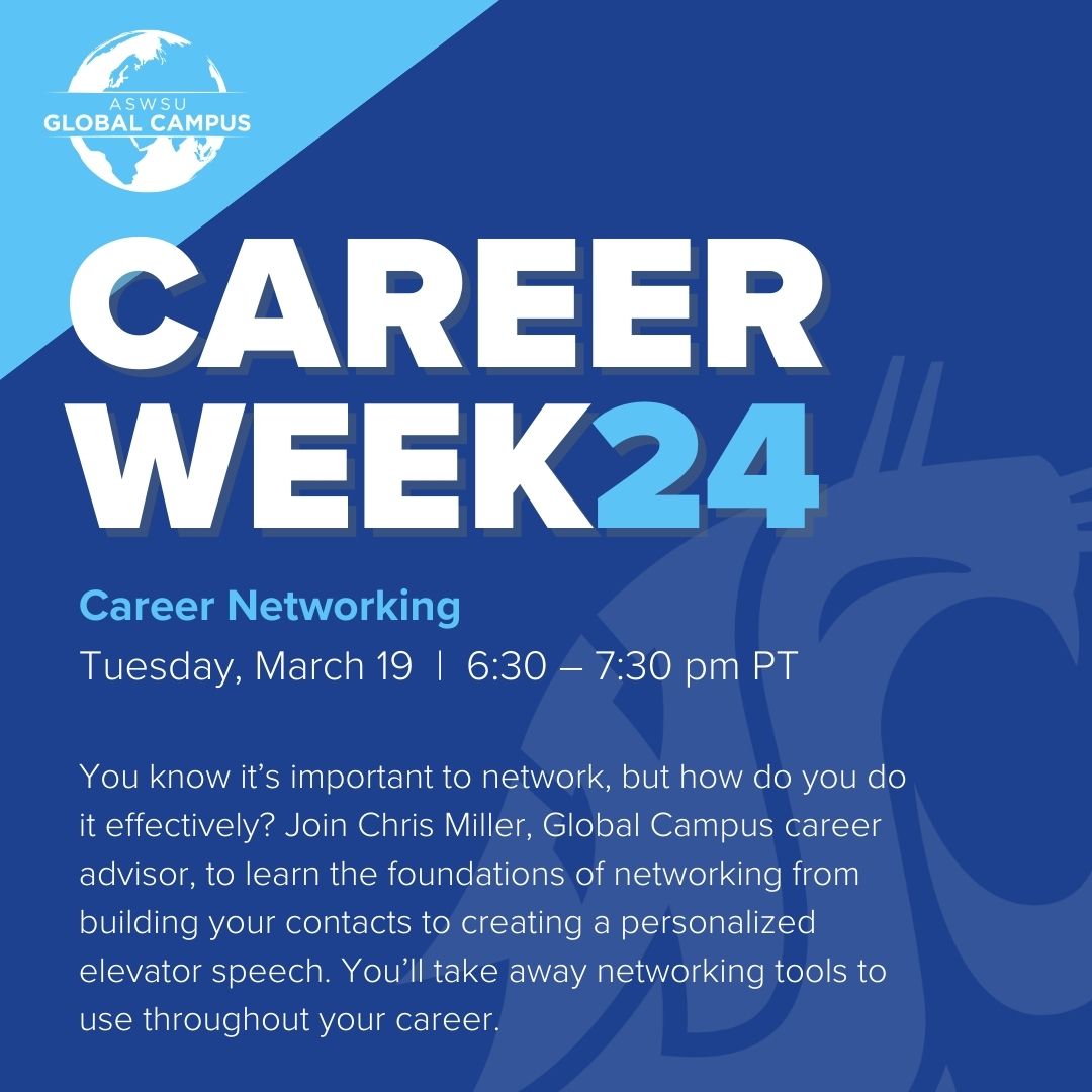 CAREER WEEK24 Career Networking Events Washington State University