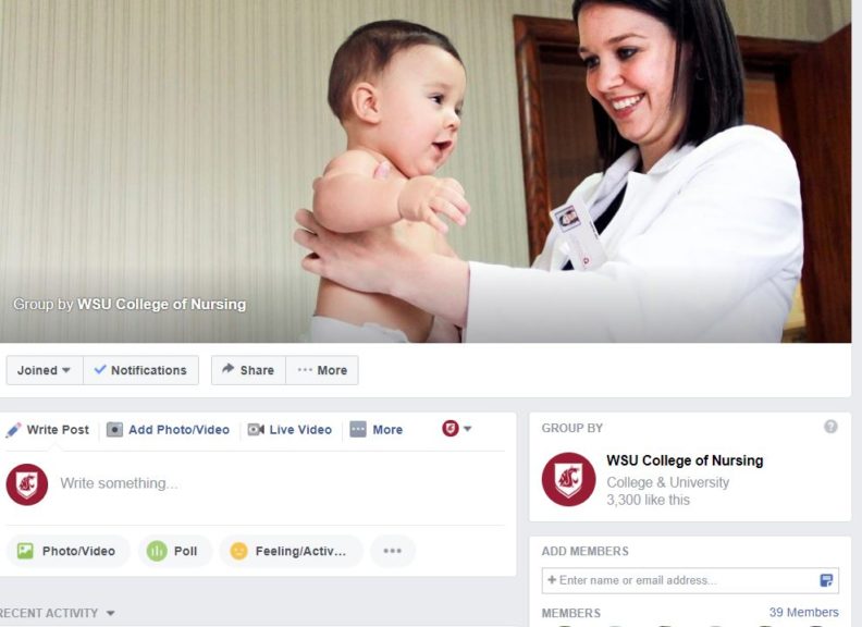 screenshot of facebook group