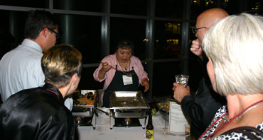 Attendees sample the fine foods produced by Washington state agriculture.