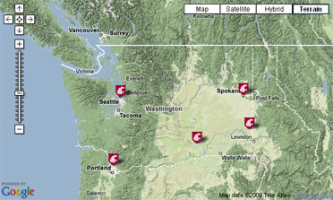 The interactive map