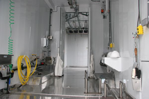 Inside the mobile unit.