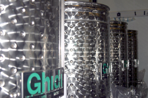 A few of the fermentation tanks at WSU's research winery.