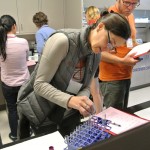 Enology certificate students practice lab skills during the Fall 2016 Wine Camp