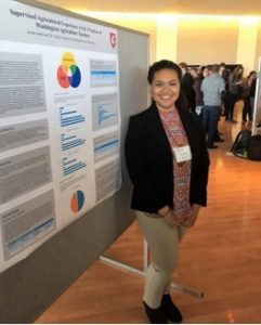 Jayda Jessie standing next to research poster