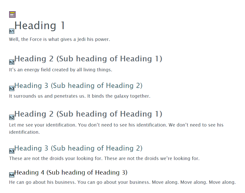 screen capture of the webpage using WebAIM Wave Evaluation Tool.