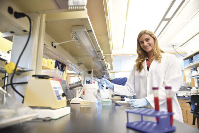 Kaitlin in a laboratory