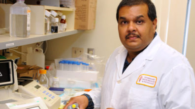 Dr. Bose in the lab.