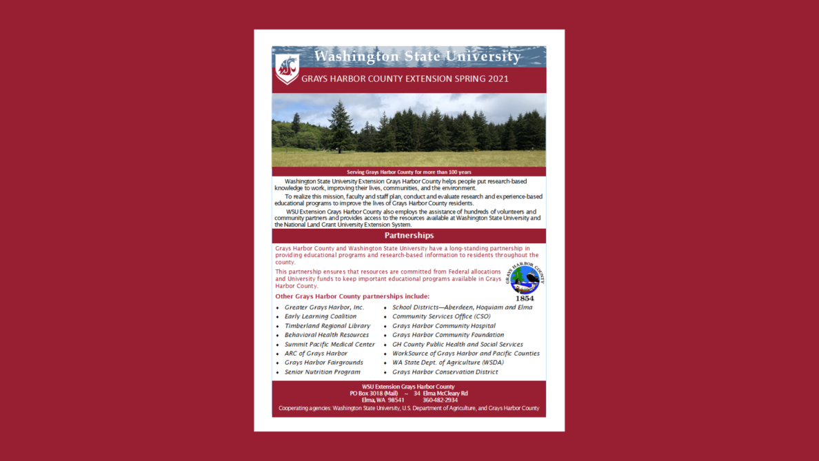 Community Impact WSU Extension Grays Harbor Grays Harbor County