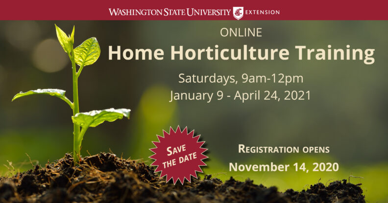 Save the date for 2021 WSU Home Horticulture online training