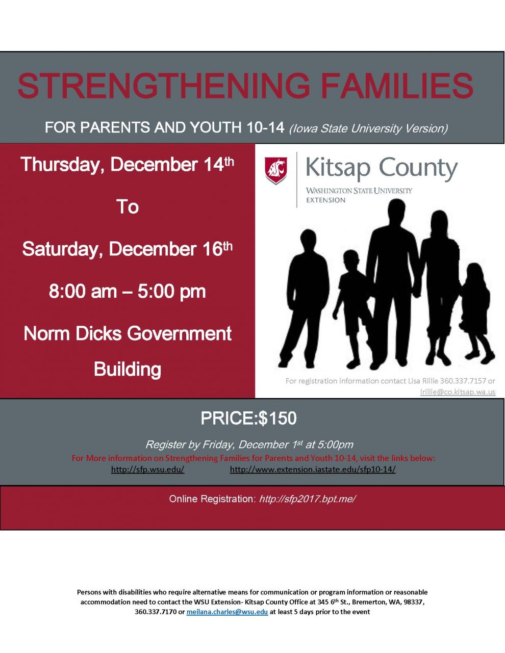 CANCELED Strengthening Families Program Facilitator training