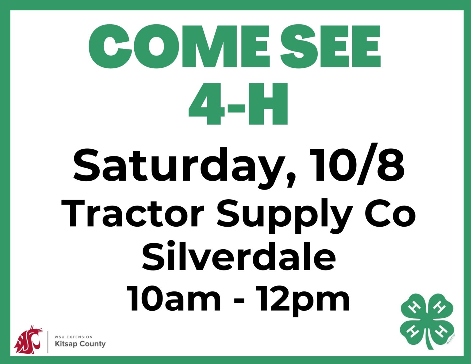Come See 4H! Kitsap County Washington State University