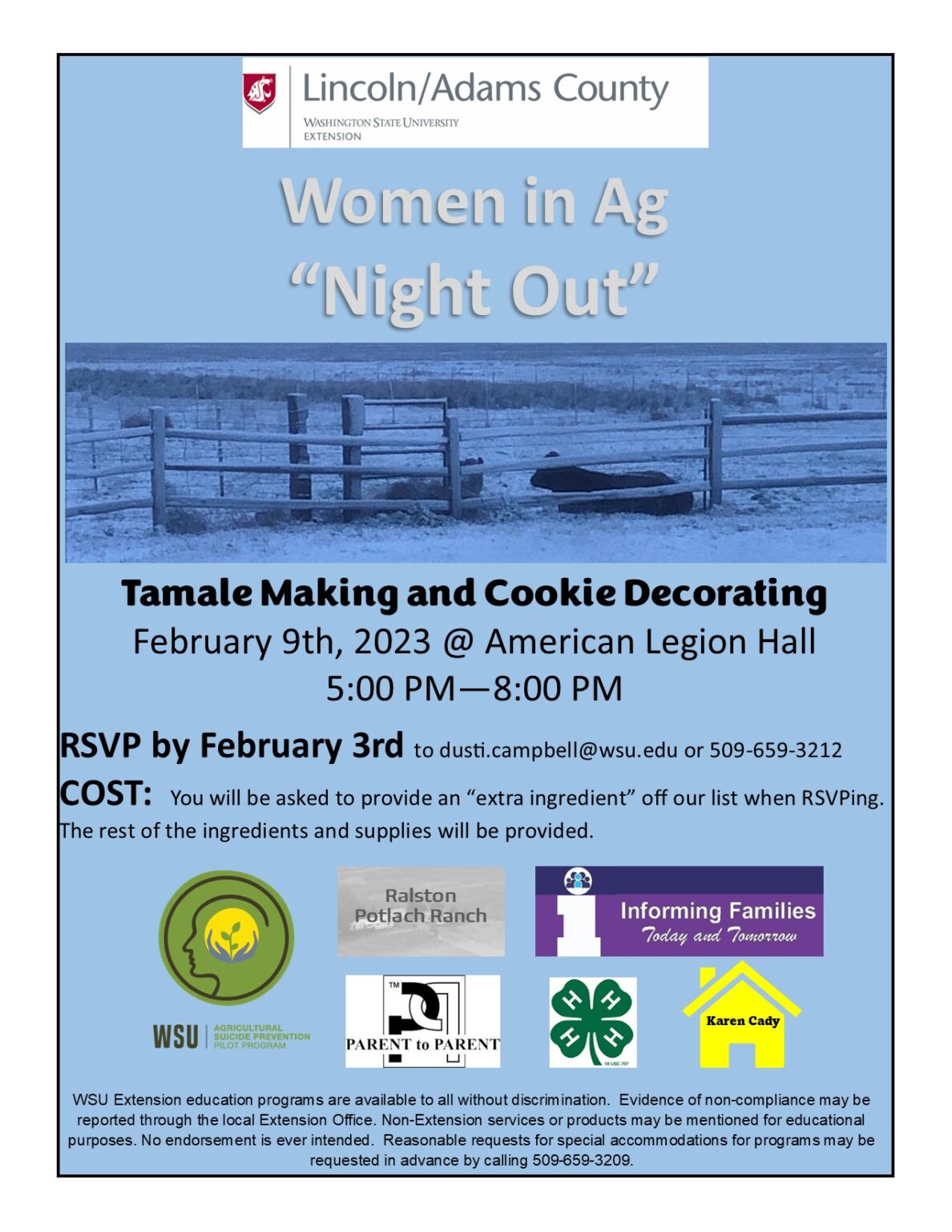 Women in Ag “Night Out” Lincoln & Adams Counties Washington State