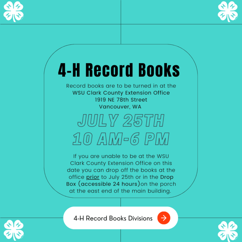 4H Record Books Clark County Washington State University