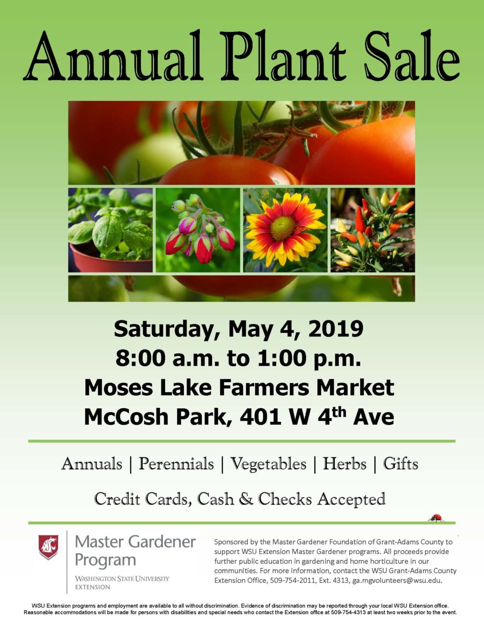 Master Gardener Annual Plant Sale and Raffle Grant County