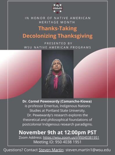Native Heritage Event Flyer depicting same information in body of announcement