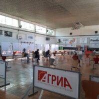 people scattered throughout a big room