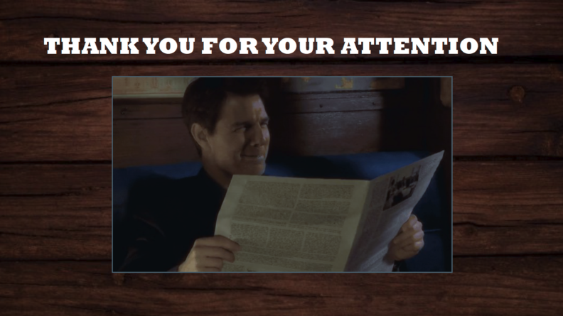 slide man reading newspaper thank you for your attention