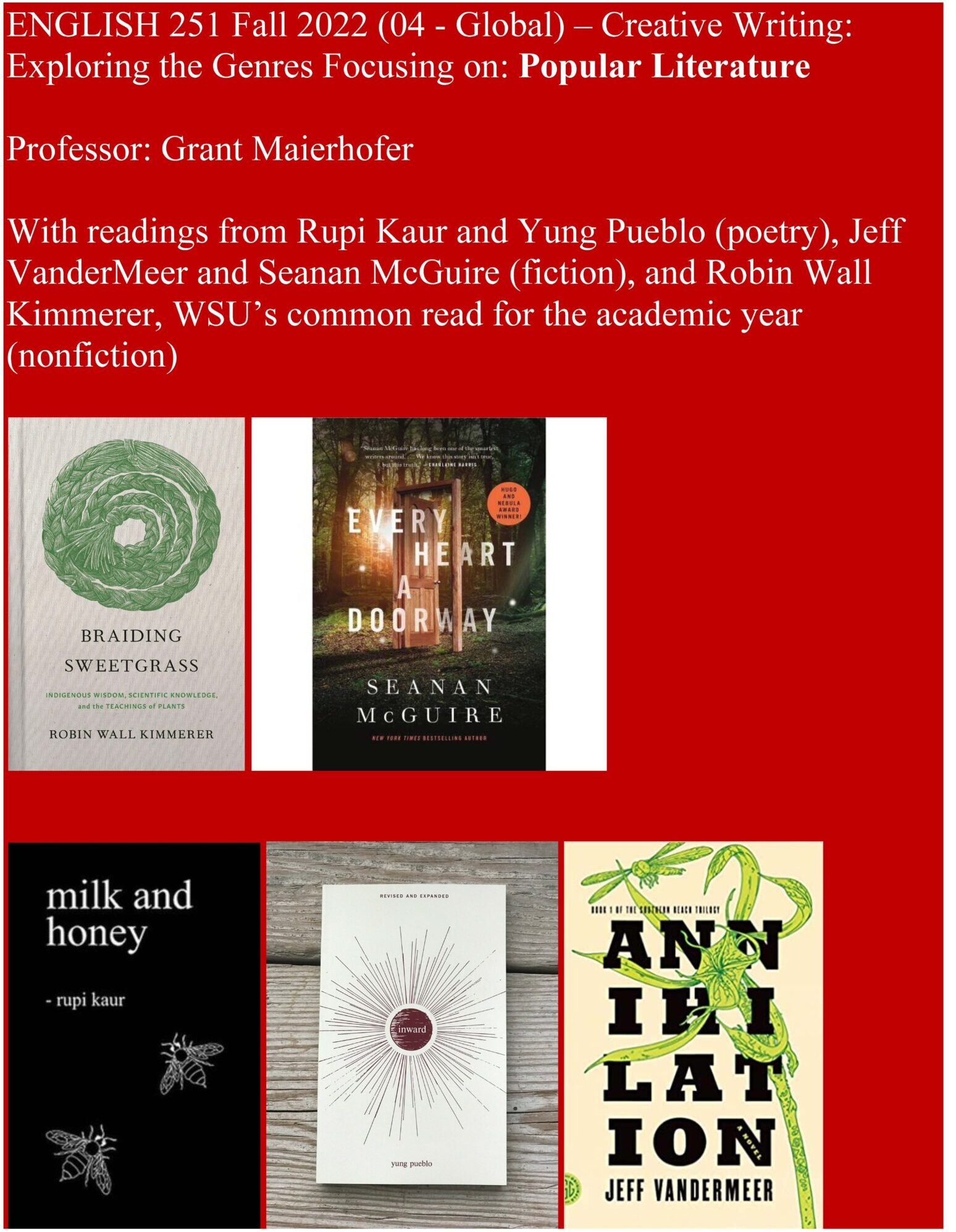 Course Descriptions English Washington State University