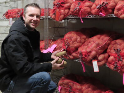 Photo of Jake Blauer in potato storage facility