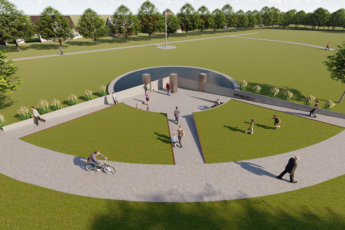 Design of a memorial for WSU alumnus Eric Hedeen and two of his cremates who died during the first Gulf War.